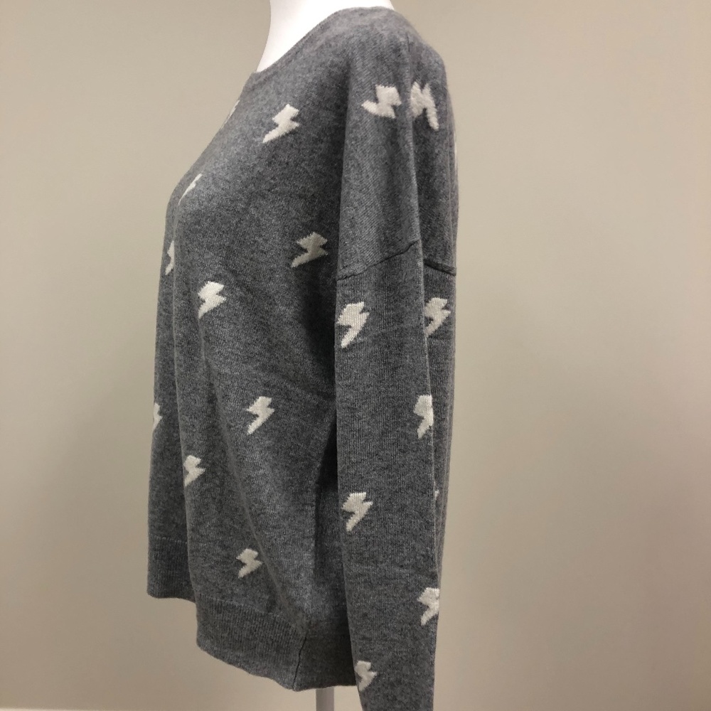 100% Cashmere Lightning Bolt Pullover Sweater - Picture 2 of 5